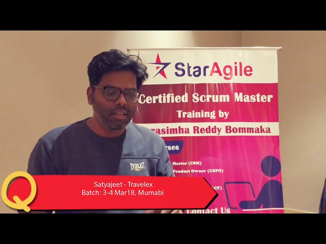 Satyajeet's Positive Feedback on StarAgile's CSM Certification Training