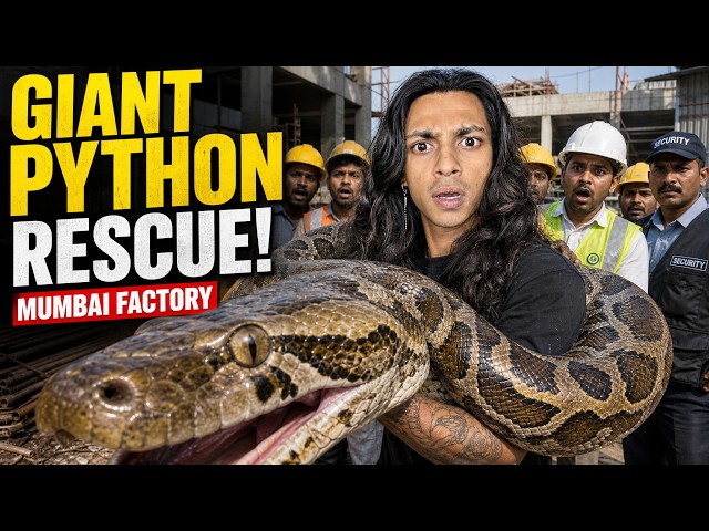 GAINT PYTHON IN MUMBAI FACTORY RESCUED🐍😱 !!