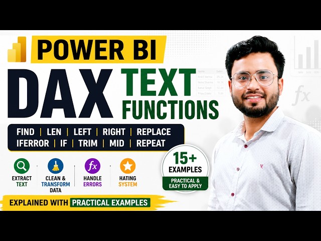 Power BI DAX Text Functions Complete Tutorial | FIND, REPLACE, IF, IFERROR, TRIM, MID | Part 3