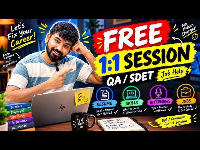 Getting Rejected in SDET Interviews? Watch This 🔥 | FREE 1:1 Session|Ai Testing|Playwright|Selenium