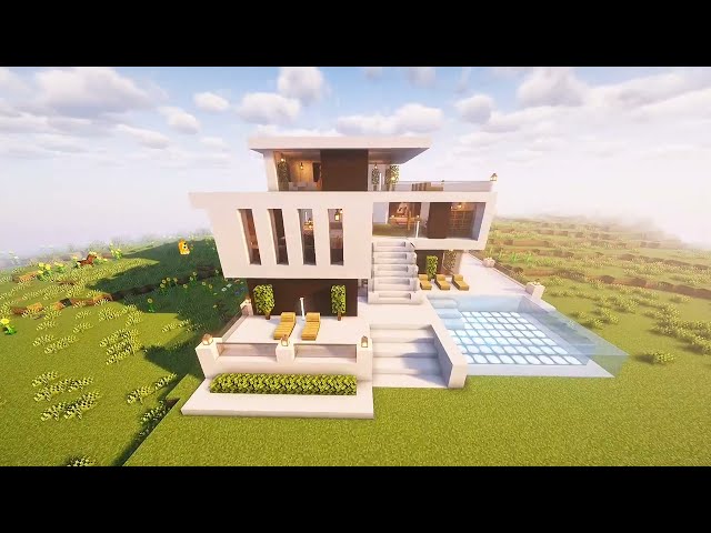 Minecraft: How To build a Large Modern House 🏡