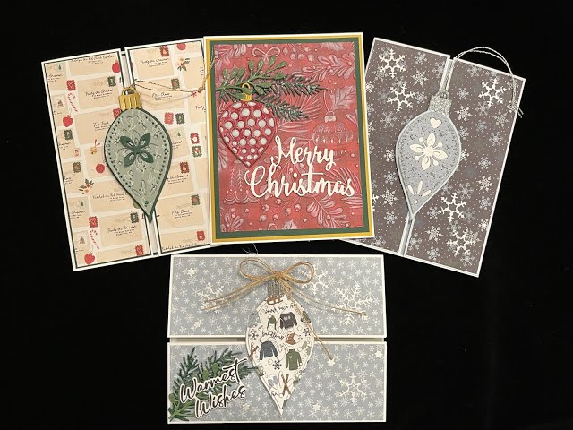 Eclipse Ornaments Slide & Lock Gate Fold Cards