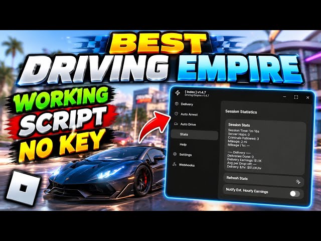 [NO KEY] Driving Empire Script | Auto Drive, Auto Delivery, Arrest & More - Roblox