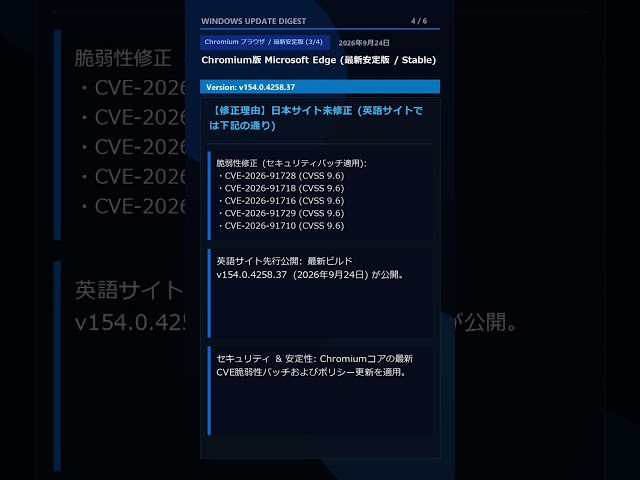 【MS製品情報 #063】2026-09-22～2026-09-28