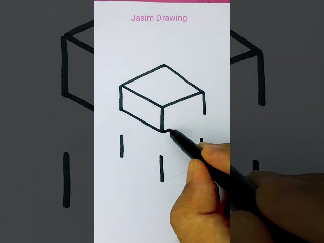 Draw 3D Cubes Picture from E letter