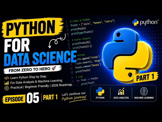 تعلم Python من الصفر 🐍 part1 | الحلقة 5 | Python for Data Science