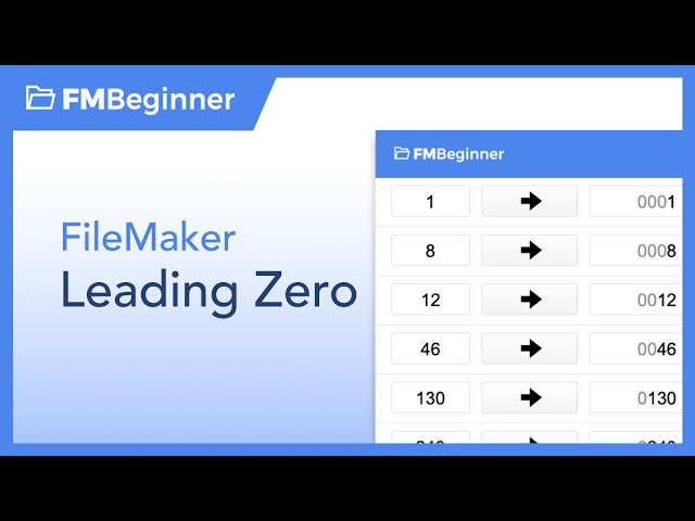 FileMaker Leading Zero Technique