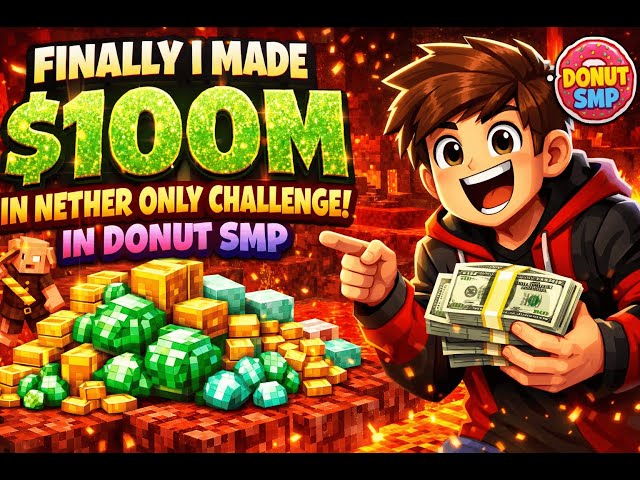 Donut smp making 100M by only mining in nether complete