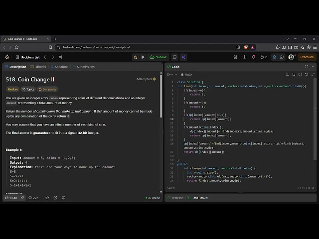 LeetCode 518 | Coin Change II | Dynamic Programming | C++ Solution | Complete Explanation