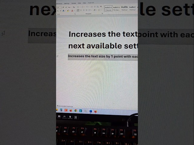 Change Font Size In Msword #msword #fontsize #tips