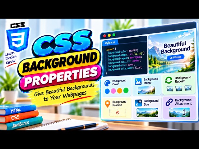 CSS Background Properties आसान भाषा में | Color, Image, Size, Position और Repeat