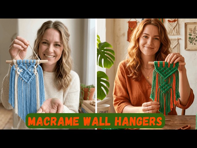 DIY TWO MACRAME WALL HANGING DECOR FOR BEGINNERS | SIMPLE MACRAME PROJECT |  MACRAME FOR KIDS