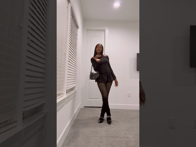 Cute all black dinner outfit 🖤 #fashion #shortsviral
