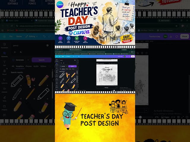 Create a Beautiful Teachers' Day Post in Canva! 🎓 | Creative Teachers Day Post Design | Teachers Day