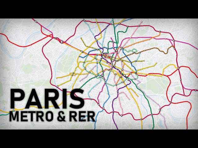 Evolution of the Paris Metro & RER 1900-2035 (geographic map)