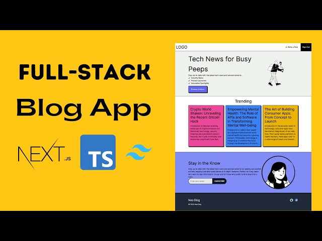 NextJs Tutorial - Build a Full-Stack Blog App w/ TypeScript, Tailwind, Neobrutalism-inspired