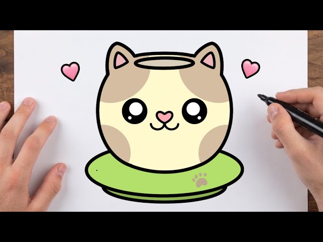 How to Draw a Cute Cat Cup 😺 | Easy Step by step drawing for kids.