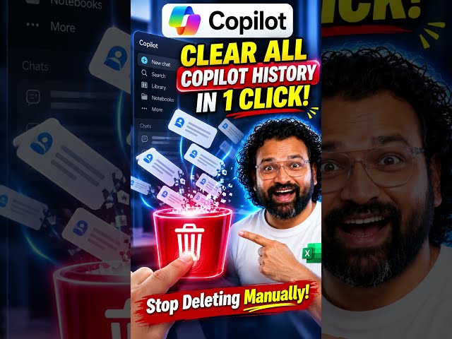 Clear ALL Copilot Chat History in 1 Click! #shorts