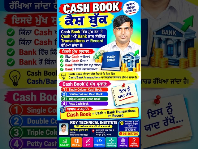 Cash Book ਕੀ ਹੈ? | Cash Book ਦੇ 4 Types ਆਸਾਨ ਪੰਜਾਬੀ ਵਿੱਚ  | Accounting Basics | #ias #upsc #news