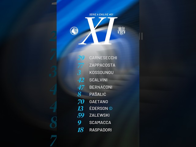 Atalanta vs. Sassuolo | Our Starting XI | 1st Serie A Enilive 2026/27