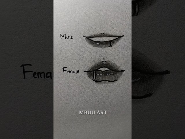 Drawing different lips male and female✏️ #drawing #tutorial #howtodraw #sketch #art #shorts