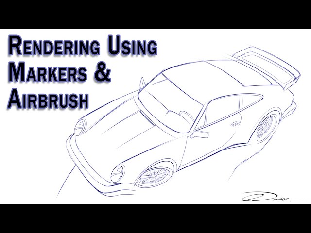 Drawing/Rendering a Porsche 911 using Markers & Airbrush (Demo)