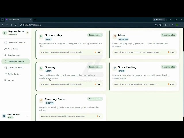 AI ML   SMART AI DAYCARE MANAGEMENT SYSTEM   Output