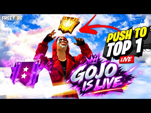 PUSH TO TOP 1 🔥 | GOJO IS LIVE 😈 | FREE FIRE LIVE 🔴