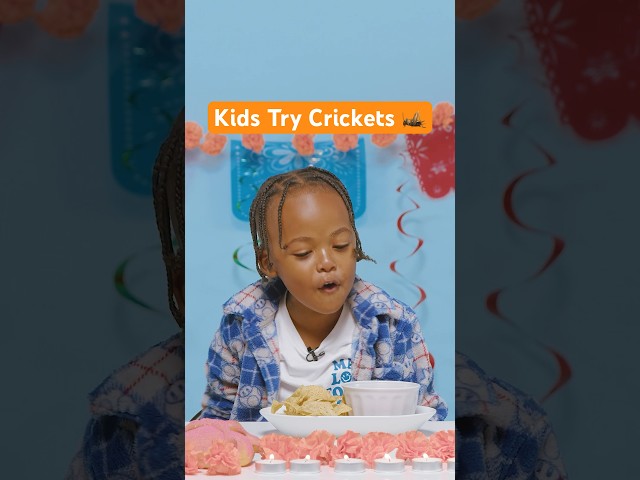 Kids Try crickets 🦗😋 #shorts