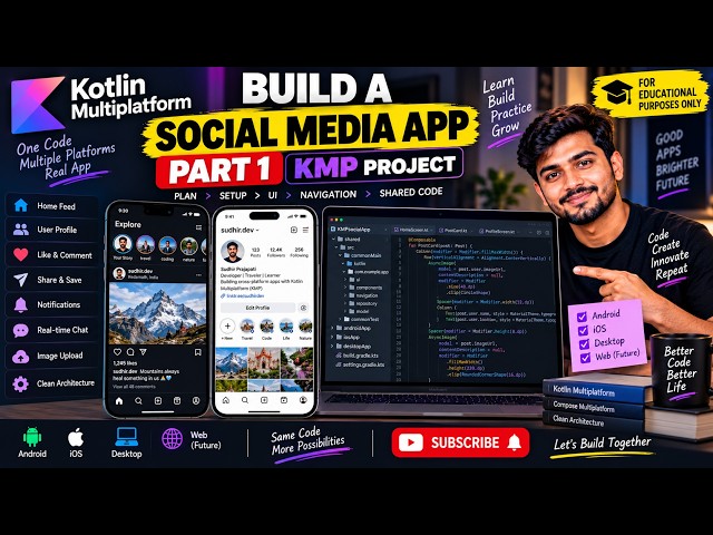 Build a Social Media App with Kotlin Multiplatform | KMP Part 1 🔥 | Educational Project