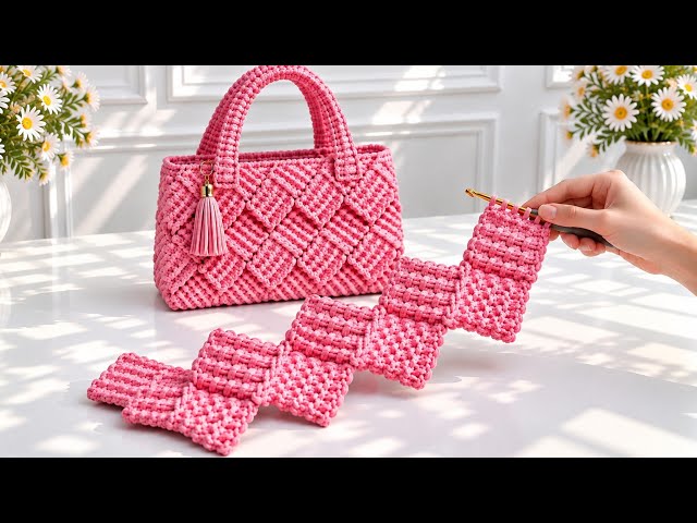 How to Crochet a Stunning Bag | Easy 3D Tunisian Crochet Tutorial Step by Step