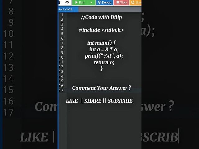20/100 What will be the output? 🤔 C Language Quiz | Code With Dilip #shorts #cprogramming