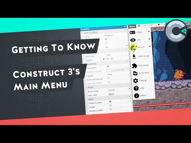 Getting to know Construct 3 | The Main Menu