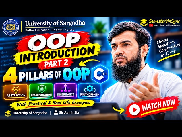 OOP Introduction Part 2 | Object Oriented Programming in C++ | 4 Pillars of OOP