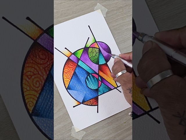 Easy Abstract Art Using Simple Shapes #doodle #drawing #easyart #shorts #art