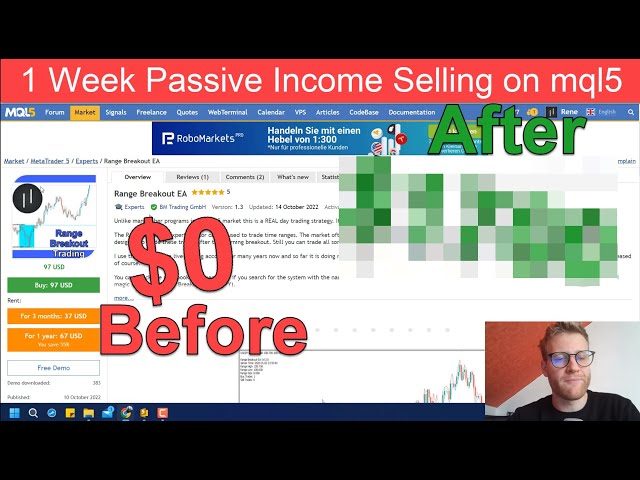 I sold my EA in the mql5 Market for 1 Week and made ___$!! *Life Changing*