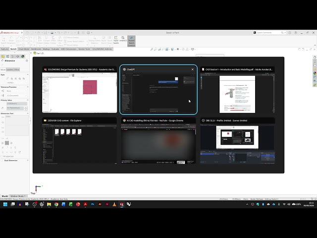 Astra running SolidWorks in 'computer use' mode