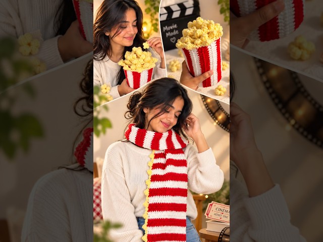 🍿 Crochet Popcorn Scarf Tutorial | Easy & Beautiful 3D Texture Scarf | Malayalam