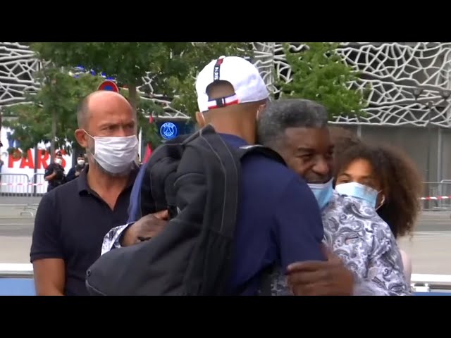 Mbappe Consoled By Family As PSG Return Home From Champions League Final Defeat