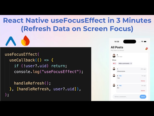 React Native useFocusEffect in 3 Minutes (Refresh Data on Screen Focus)