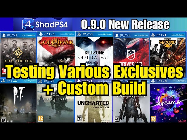 SHADPS4 0.9.0 Release - Testing Various Exclusives