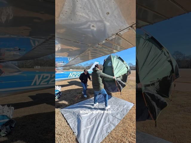 We tried airport camping! ⛺️ #flying #aviation #pilot