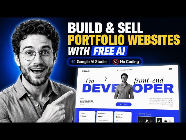 Build & SELL Portfolio Websites with FREE AI | Google AI Studio | No Coding