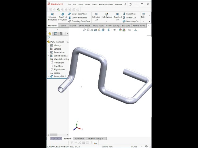 3D SKETCH | SWEEP Boss | Swept Boss/Base |Sweep thin | Solidworks | the cadd