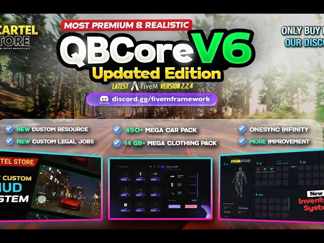 QBCORE UPDATE EDITION V6 | FIVEM READY SERVER | 350+ SCRIPT INCLUDED | OPEN SOURCE SERVER | 2025