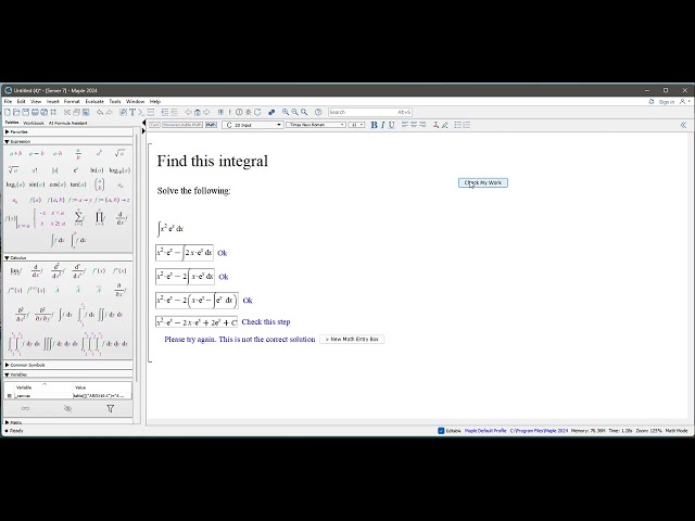 Check My Work in Maple