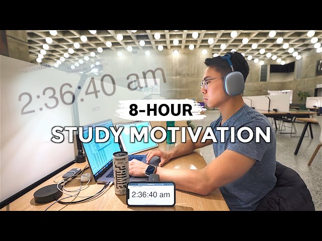 8-HOUR STUDY WITH ME till 3AM at the LIBRARY📚 | 50/10 Productive Pomodoro Session [Background Noise]