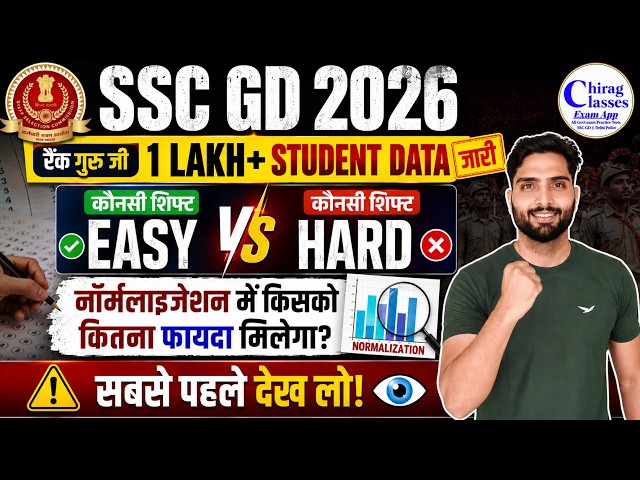 SSC GD Expected Cut Off 2026 | SSC GD Hardest & Easiest Shift Analysis | Normalization Marks