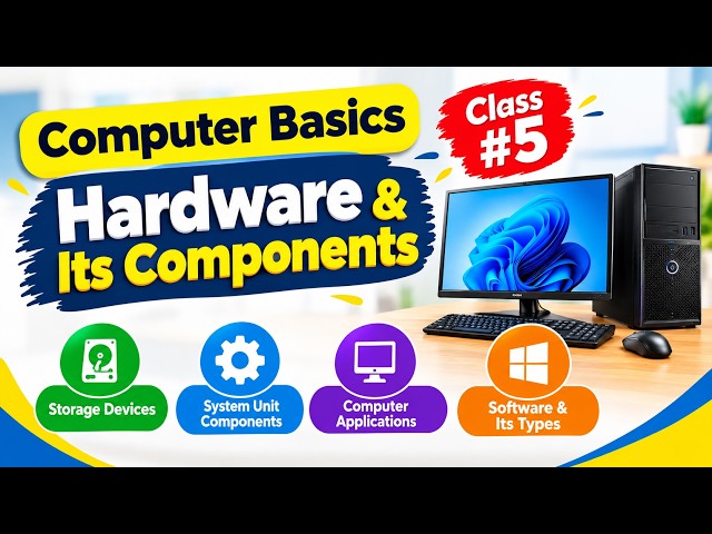 Computer Basics Class 05 I Hardware, Software, Storage Devices & System Unit