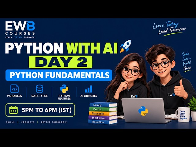 PYTHON WITH AI DAY 2 🚀 | Python Fundamentals, Features, Variables, Data Types & AI Libraries